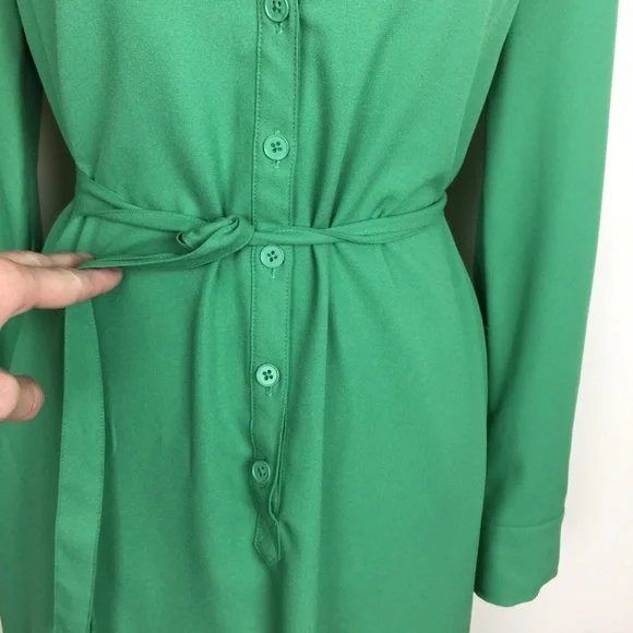 MERONA Dress Green High Low Midi w/ Tie Belt SMALL - Picture 3 of 7